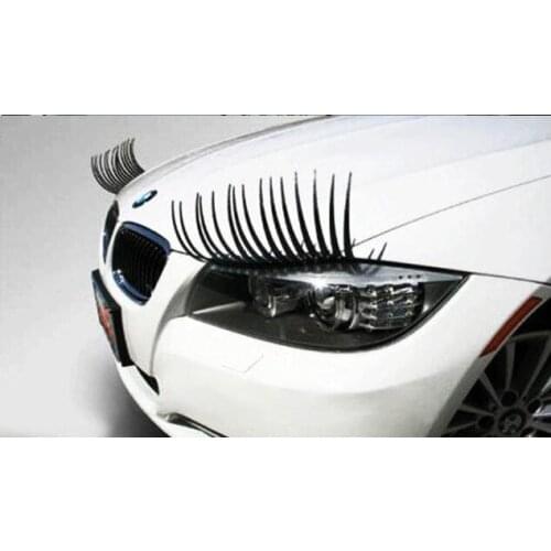 Universal Style Durable Flexible Car Eyelashes Decoration Suv Eyelashes Stickers 1 Pair(2Pcs)