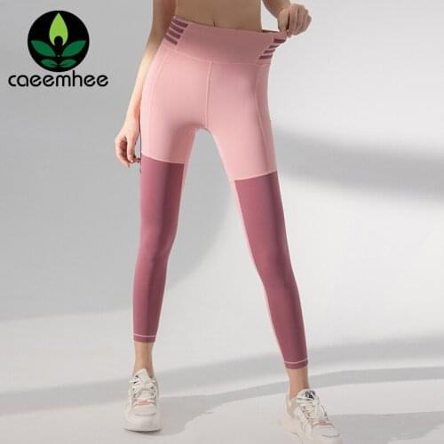 CAEEMHEE Women Fitness Yoga Pants with Pockets High Waist Scrunch Gym Leggings Sports Tights Female Workout Running Leggings