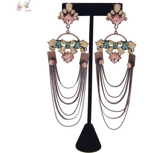 Yulaili Fashion Tassel Vintage Statement Drop Earrings for Women Big Dangle Earring 2019 New Style Jewelry Wholesale
