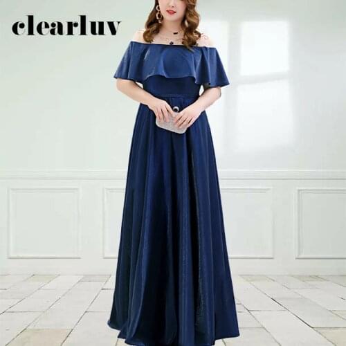 Navy Blue Robe De Soiree DR1096 Appliques Formal Evening Dress Lace Up Women Party Dresses Ruched A-Line Special Occasion Gowns