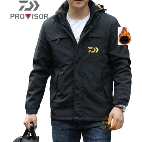Winter DAIWA Fishing Clothes New Mens Outdoor Plus Velvet Warm Fishing Jackets Mountaineering Riding Thickening Fishing Jacket