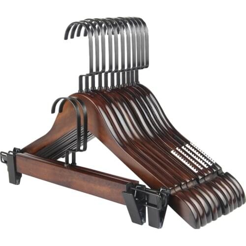 10pcs/lot 32cm/44cm adult childrens solid wood anti-skid clothes rack for high-end clothing clothing store