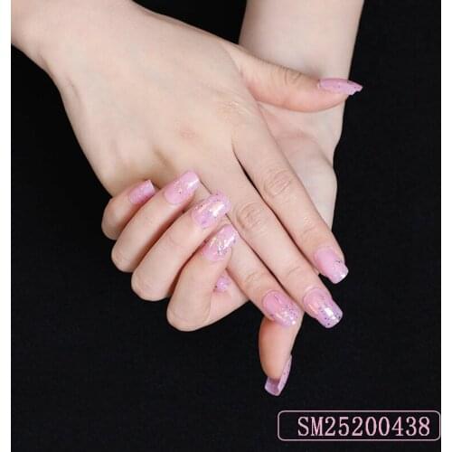 4 Styles HOT Fake Nails Nail Tips Laser Colored Paper Classical Gradient Glitter Matte Short Long Press on Fingernails