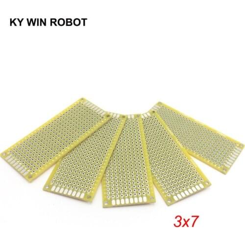 5pcs 3x7cm 30x70 mm Yellow Double Side Prototype PCB Universal Printed Circuit Board Protoboard For Arduino