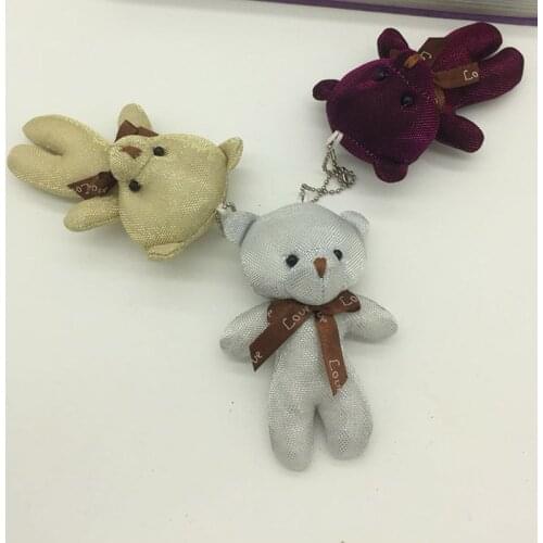 50Pcs Cute Teddy Bear Plush Toy Key chain for Women Key Ring for Car Porte Clef Llaveros Chaveiro Coin Purse Oso De Peluche