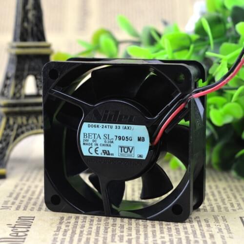 6025 Original FOR nidec D06K-24TU 33(AX) 24V 0.10 Two-wire Printer Cooling Fan