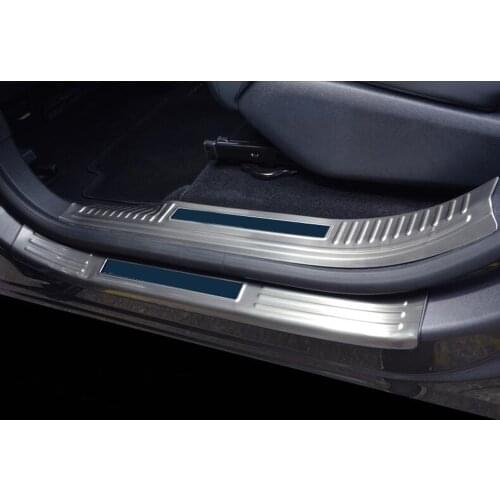 8pcs Stainless Steel Inner & Outer Door Sill Scuff Threshold Plate Cover Trim For Peugeot 5008 5008GT 2017 2018 Car Styling