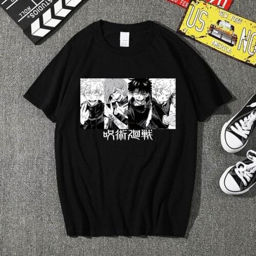 Anime Jujutsu Kaisen Satoru Gojo T-shirt Fashion Short Sleeve O-neck Casual Shirts
