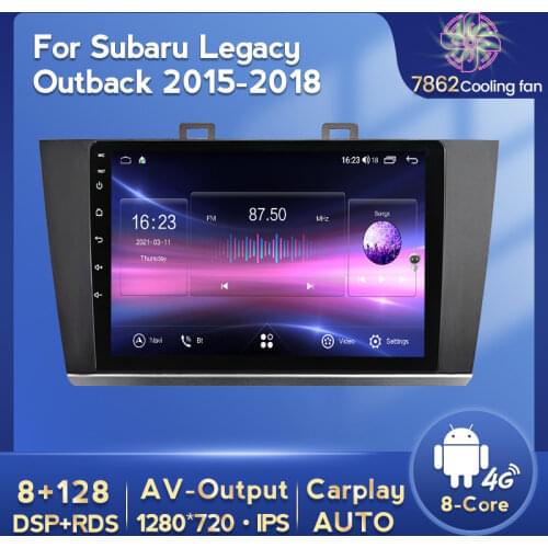 6G+128G QLED 4G LTE Car auto Radio Multimedia Player For Subaru Outback 5 2015-2018 Legacy 6 2015-2018 GPS Navigation Head Unit