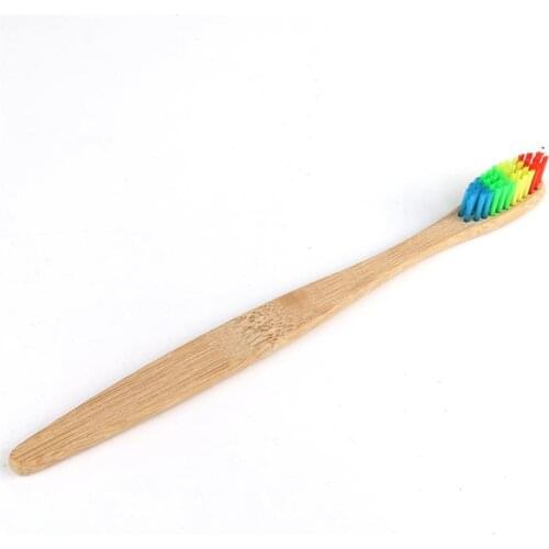 Bamboo Toothbrush Eco Friendly Wooden Tooth Brush Wooden Rainbow Toothbrush Oral Care