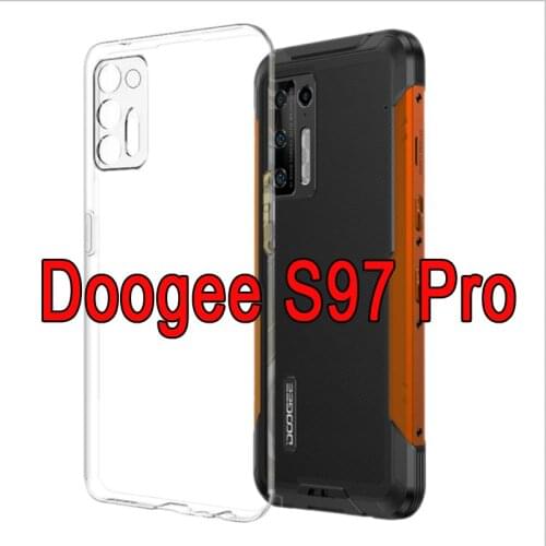 Phone Protective Case For Doogee S97 Pro Cover Funda Silicone Back Soft TPU Transparent Pudding White For DoogeeS97 Pro Case