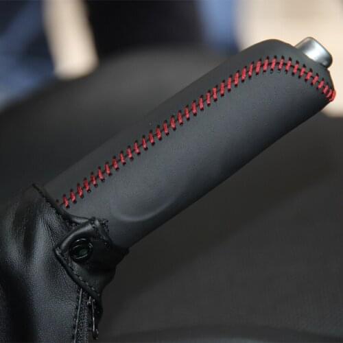 Black Leather Soft Car Handbrake Cover Protective Sleeve for Mazda CX-5 2013-2014 Mazda 3 Axela 2014-2017