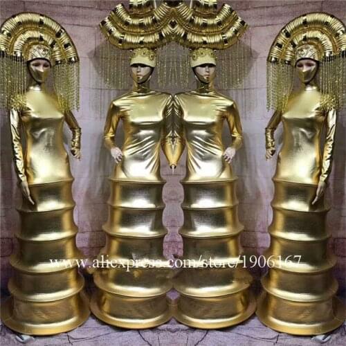 New design modern wedding female song ds stage dance show catwalk opening Egypt long skirt concert costume