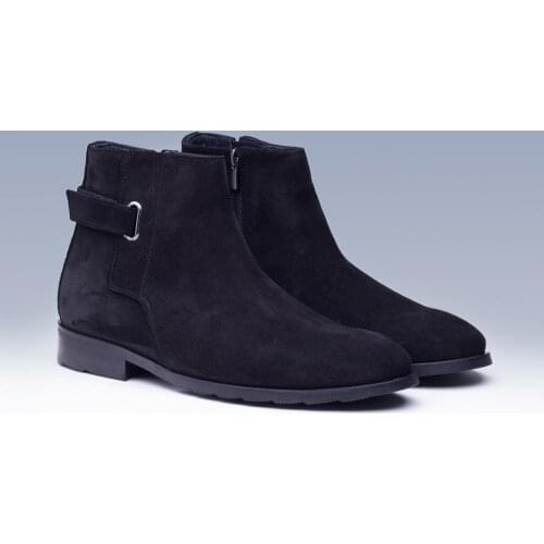 IBAY bine bărbați negru autentic piele de căprioară boot din piele