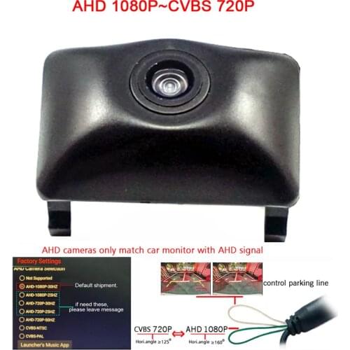 180deg fisheye CCD Car Front View Logo Camera for Toyota highlander 2015 2016 2017 front grille camera AHD CBVS waterproof
