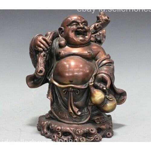 Chinese Auspicious Buddha Pure Bronze Buddhism Hall Maitreya Buddha Statue