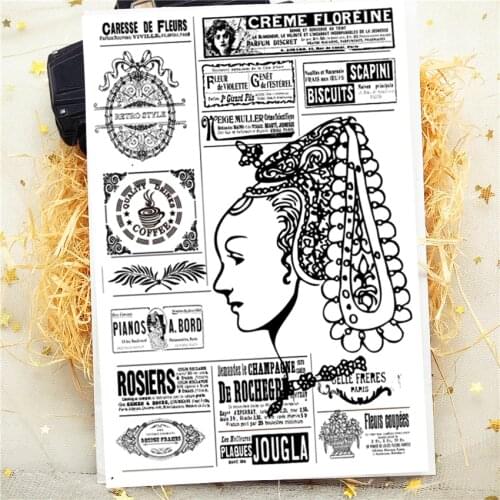 11x16CM classical literature lady Transparent Seal Clear Stamps Silicone Seal Roller Stamps DIY Scrapbook Album Card Production