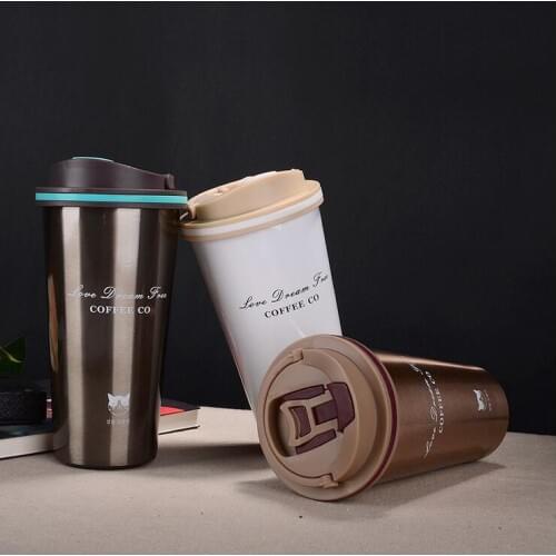 ZORRI Coffee Mug 304 Stainless Steel Thermos Cup Premium Travel 0.5L Tumbler Cups Vacuum Flask Water Bottle Tea Mug Thermocup