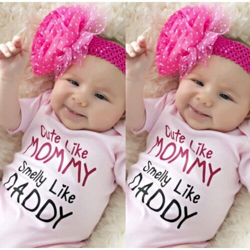 Pudcoco Newborn Infant Baby Girls Jumpsuits Romper Pink Letter Printed Jumpsuit Outfits Sunsuit Clothes 0-18M