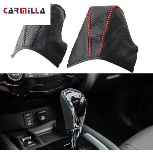 Leather Gears Covers for Nissan X-trail XTrail T32 Rogue 2014-2020 Car Gear Head Shift Knob Cover Gear Shift Handle Ball Collars