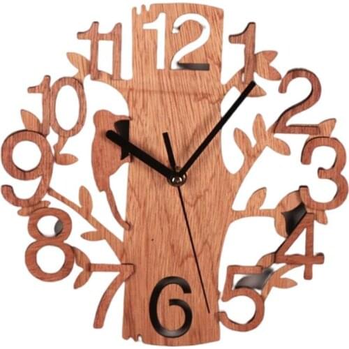 Creative Wall Clock Tree-Shape Silent Non-Ticking Hanging Clock For Office Living Room Home Decoration Accessories