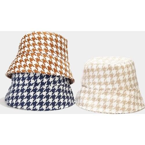 New Fashion Panama Hat Small Fragrance Fishermans Hats Women Autumn and Winter Thick Warm Basin Cap Casual Bucket Hat