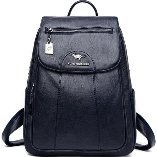 Luxury Designer Women Travel Backpack High Quality Soft PU Leather Women Shoulder Bag Fashion Girls Schoolbag Women Backpack