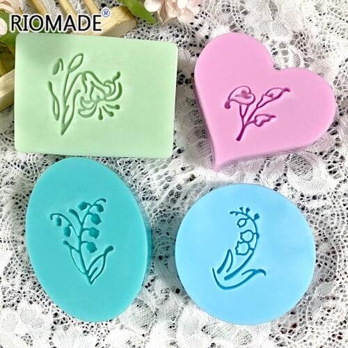 Flowers Series Soap Stamp Tulip Lotus Bellflower Morning Glory Styles Acrylic Seals For DIY Handmade Soap Making Chapters