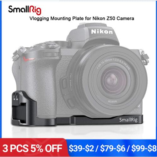 SmallRig Z50 Vlogging Mounting Plate for Nikon Z50 Camera Quick Release Plate With Integrated Cold Shoe Mount - 2525