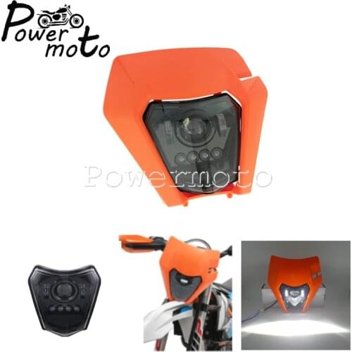 Dirt Bike LED Headlight Dual Sport Enduro Motocross Motorcycle Headleamp for EXC XC-W SX-F XCF-W SX 2014-2020 20V 6500k