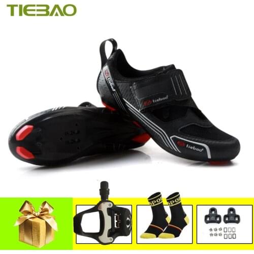 Tiebao Road Bike Shoes Triathlon Women Men Self-locking Sapatilha Ciclismo Bicycle Riding Shoes Breathable Cycling Footwear
