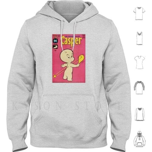 Vintage Casper Comic Hoodies Long Sleeve Casper Halloween Cute Kawaii Cartoon Anime Unif