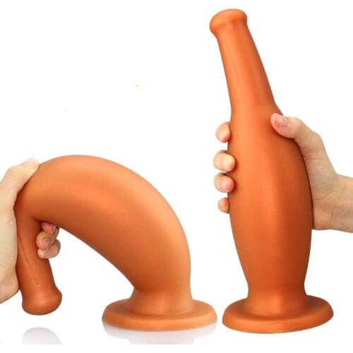 Vodka Wine Bottle Huge Anal Plug Soft Silicone Anus Dilator Prostate Massager Vagina Butt Plug Anal Sex Toys For Men Women Gays