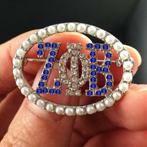 Divine nine ZETA PHI BETA ZPB pearl Lapel Pin Jewelry