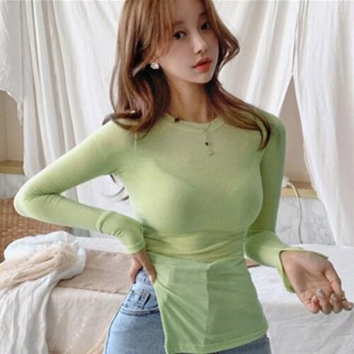 New Spring Lady Black Solid red white sexy Slim Fit Tee Women Highstreet Casual Long Sleeve Tshirt Tops female girl t shirt