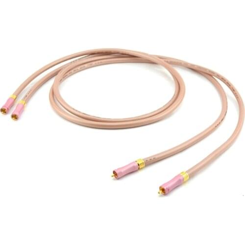 One Pair Shark 5N OCC Silver Plated Audio Interconnect Cable with Gold Plated RCA Jack Connector