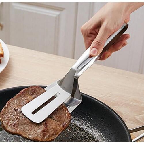 1PC Cooking Tools 304 Stainless Steel Barbecue Clip BBQ Tongs Fried Shovel Bread Meat Vegetable Steak Clamp OK 0658
