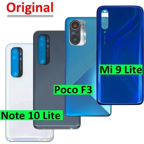 10Pcs/Lot, Back Glass Rear Cover For Xiaomi Mi 9 Lite / Poco F3 / Mi Note 10 Lite Battery Door Housing Battery