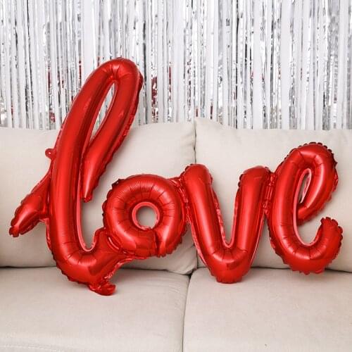 100cm LOVE Letter Foil Balloon Wedding Valentines Anniversary Birthday Party Decoration Champagne Cup Photo Booth Props Wholesle