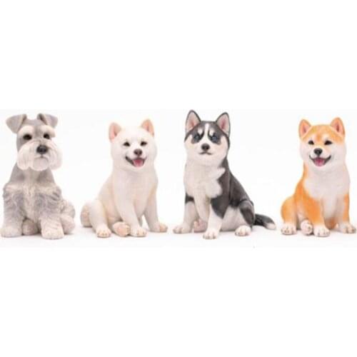11cm Siberian Husky 1/6 Scale Simulation cartoon Pet dog Animal Model Kids Toys Gift Model Home Scene decoration Decoration