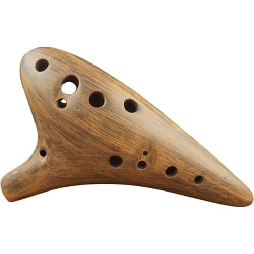 12 Holes Retro AF Ocarina Alto F Tone Scrub Flute Musical Instrument For Professional Playing Student School
