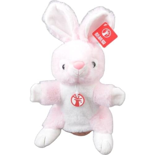 25cm Light Pink Color Rabbit Stuffed Plush Soft Doll Animals DevelopToy Girls Baby Kids Hare Hands Puppets Birthday Gift