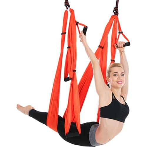 250*150cm Handles Anti-Gravity Fly Yoga Hammock Kit Home Gym Exercises Fitness Hanging Belt Swing Strap Pilates Aerial Device