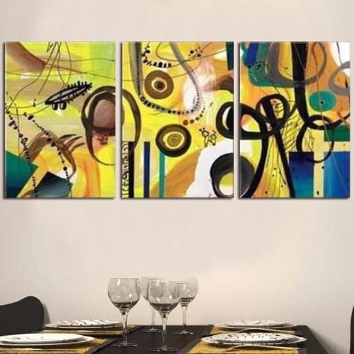 3pc Hand painting Modern Abstract Huge Oil Painting On Canv(no frame)