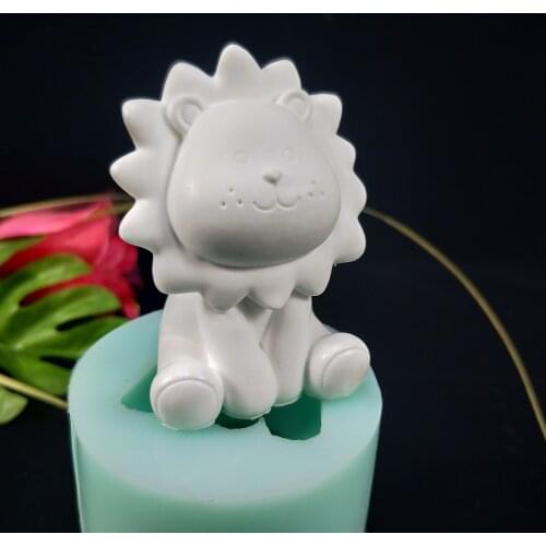 3D Animals Mini cute lion Silicone Mold Christmas cake decorating tools DIY chocolate mold candle fondant mousse molds cake tool
