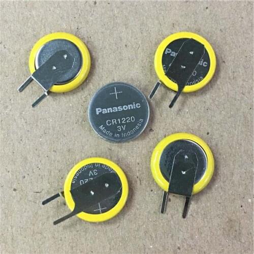 4pcs/lot Panasonic CR1220 3V Lithium Batteries Button Coin Battery Cell with solder feet for laptop motherboard CR 1220