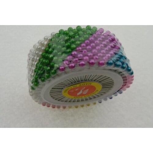 480pc/bag 50 bag/lot Multi Colour Round-Head Faux Peal Decorating Pin Craft Tool Embroidery Sewing Pin Needle DIY Needle-7826
