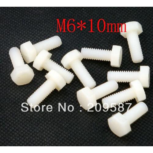 50pcs Metric Thread M8 Full Nylon Outside Hex Screw Plastic bolts