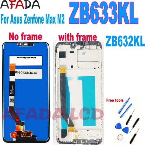 6.26 LCD For Asus Zenfone Max M2 ZB633KL ZB632KL LCD Display Touch Screen Digitizer Assembly For Zenfone Max M2 with Frame