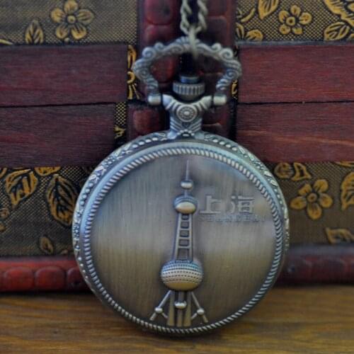 8043Large retro oriental pearl pocket watch Hollow retro oriental pearl pocket watch